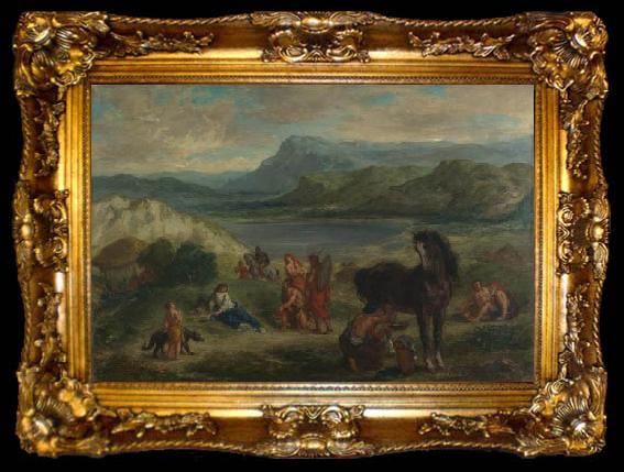 framed  Eugene Delacroix Ovid among the Scythians, ta009-2
